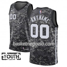 Canotte Bambino San Antonio Spurs Personalizzate 2018-19 Nike City Edition Nero Swingman